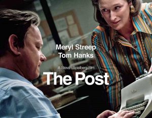 La locandina di The Post, film del 2017 diretto da Steven Spielberg con protagonisti Meryl Streep e Tom Hanks