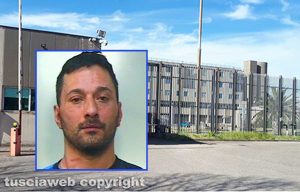 Il carcere di Viterbo - Nel riquadro il boss Luigi Cuccaro