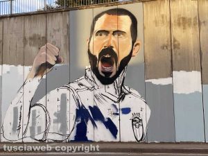 Viterbo - Il murale dedicato a Leonardo Bonucci