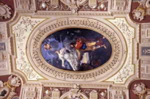 Viterbo - La volta seicentesca del Salone di rappresentanza a Palazzo Brugiotti