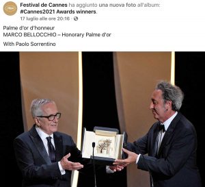 Festival di Cannes - L'annuncio della Palma d'oro alla carriera a Marco Bellocchio