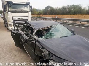 Orte - Scontro auto-tir sull'A1