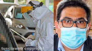 Il drive-in Coronavirus - A destra: Alessio d'Amato