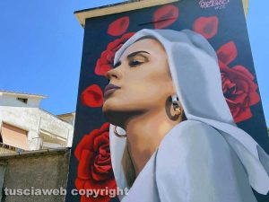 Viterbo - Via Baracca - Il murales "La tua Rosa" Santa Rosa