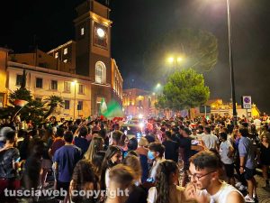 Viterbo - I festeggiamenti al Sacrario dopo la seminale degli Europei