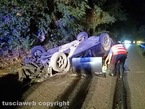 Montefiascone - L'incidente stradale in via Del Lago