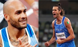 Da sinistra, Marcell Jacobs e Gianmarco Tamberi