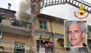 Vignanello - Incendio in appartamento - Nel riquadro il sindaco Federico Grattarola