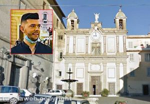 Il duomo di Bassano Romano - Nel riquadro: Angelo Carones