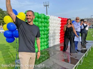 Viterbo - L'omaggio dello stadio Rocchi a Leonardo Bonucci
