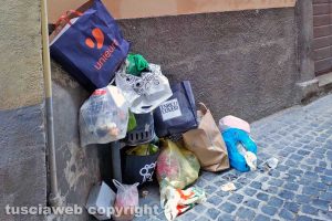 Viterbo - Rifiuti in via Chigi
