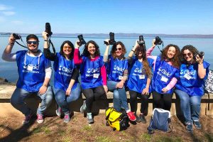 Gli studenti fotografi al lago