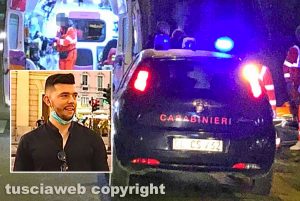 Soccorsi nella notte - Nel riquadro: Angelo Carones