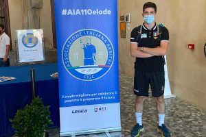 L'arbitro viterbese Alessandro Tamburrini alle celebrazioni per i 110 anni di vita dell'Aia