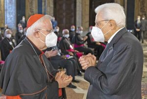 Sergio Mattarella e il cardinale Gualtiero Bassetti