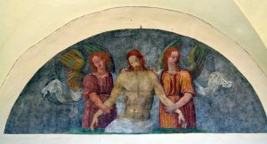 Viterbo - Palazzo dei priori - La lunetta restaurata
