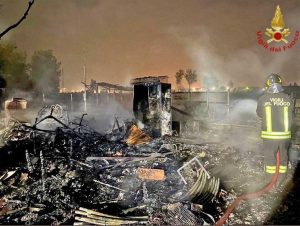 Incendio in provincia di Bergamo