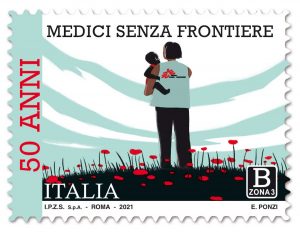 Francobollo per i 50 anni di Medici senza frontiere