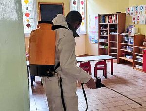 Coronavirus - Sanificazione di una scuola