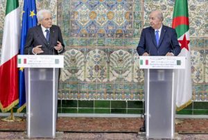 Algeri - Il presidente della Repubblica Sergio Mattarella incontra il presidente della Repubblica Algerina democratica e popolare Abdelmadjid Tebboune
