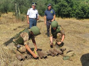 Vetralla - Guardia di finanza - Ritrovati proiettili della seconda guerra mondiale
