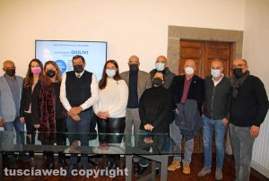 Viterbo - Giulivi con i candidati consiglieri della lista Prima la Tuscia