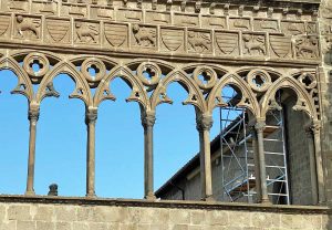 Viterbo - Lavori in corso alla loggia dei papi