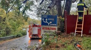 Bassano Romano - L'intervento dei vigili del fuoco sulla Sp 40