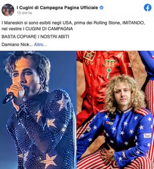 Il post su Facebook dei Cugini di campagna
