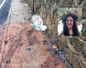 Capranica - Il luogo dell'incidente mortale di Lavinia Bozzo