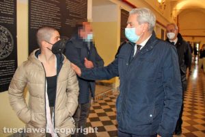 Viterbo - Liceo Ruffini occupato - Teresa Pianella e il sindaco Giovanni Arena