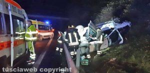 Macchina fuori strada sulla Ss 675, una persona ferita