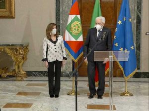 Sergio Mattarella appena rieletto