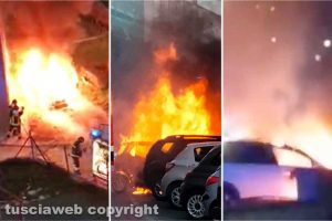 Serie di auto in fiamme a Viterbo