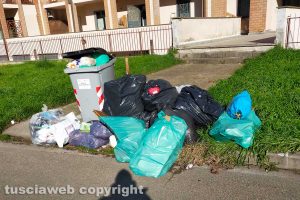 Viterbo - Rifiuti in via Sibilla Aleramo