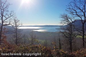 Il lago di Vico visto da Poggio Nibbio