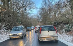 Ghiaccio e neve sulle strade della Tuscia