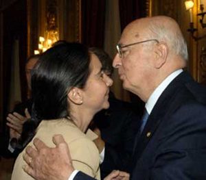 Silvia Tortora con l'ex presidente Napolitano
