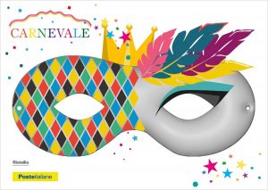 La cartolina di Poste italiane per carnevale 2022