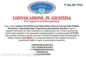 Truffa della pedofilia via email