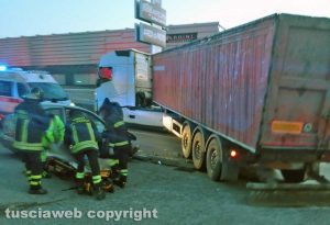 Montefiascone - L'incidente stradale sulla Cassia nord