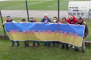 Sport - Calcio - Lo striscione dei tifosi di Scandicci e Flaminia