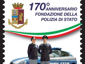 Il francobollo per il 170esimo della fondazione della polizia di stato