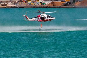 La simulazione del recupero uomo a mare