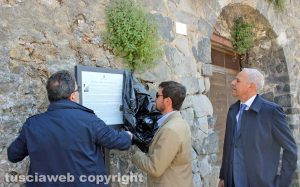 Roccalvecce - Inaugurazione dei pannelli turistici - Mario Burla, Giovangiorgio Afan de Rivera Costaguti e Luigi Celestini