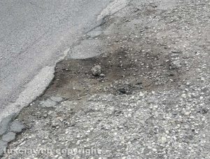 Viterbo -Via G. Ricci dissestata