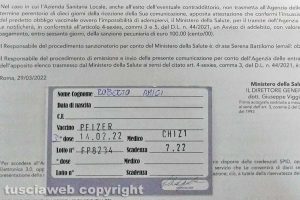 La multa e la certificazione del vaccino