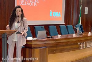 Viterbo - Conferenza stampa di Chiara Frontini alle Terme dei Papi
