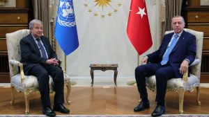 Il segretario generale dell'Onu Antonio Guterres e il presidente turco Recep Tayyip Erdogan