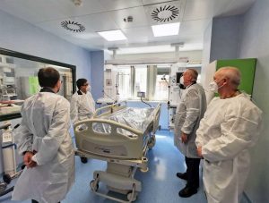 Roma - L'assessore Alessio d'Amato al policlinico Tor Vergata